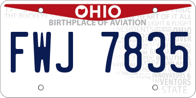 OH license plate FWJ7835