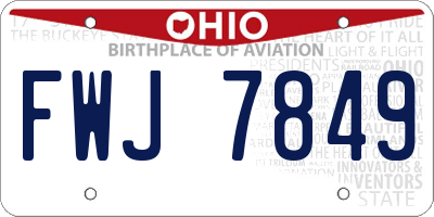OH license plate FWJ7849