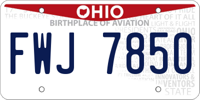 OH license plate FWJ7850