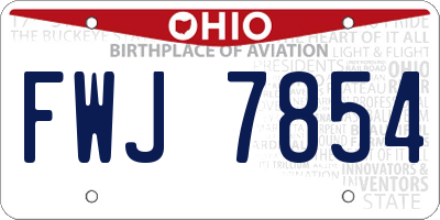 OH license plate FWJ7854