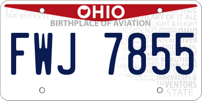 OH license plate FWJ7855