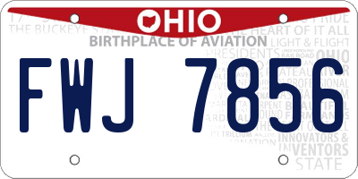 OH license plate FWJ7856