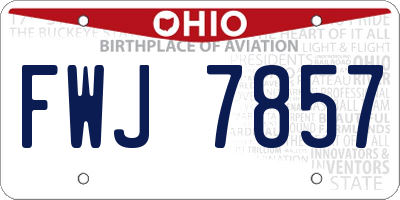 OH license plate FWJ7857