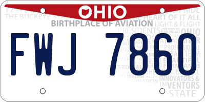 OH license plate FWJ7860