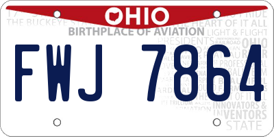 OH license plate FWJ7864