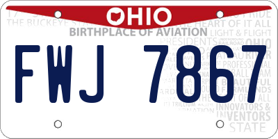 OH license plate FWJ7867