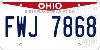 OH license plate FWJ7868
