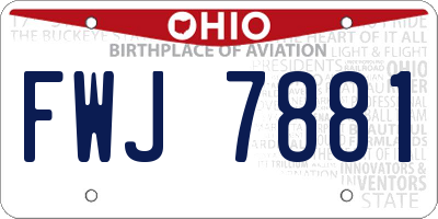 OH license plate FWJ7881
