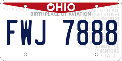OH license plate FWJ7888