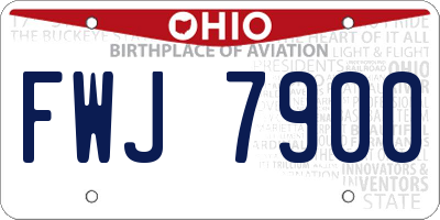 OH license plate FWJ7900