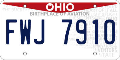 OH license plate FWJ7910