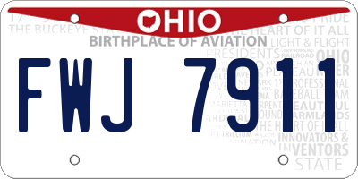 OH license plate FWJ7911