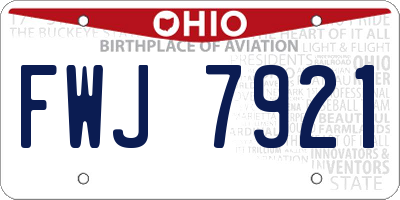OH license plate FWJ7921
