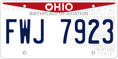 OH license plate FWJ7923