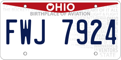 OH license plate FWJ7924