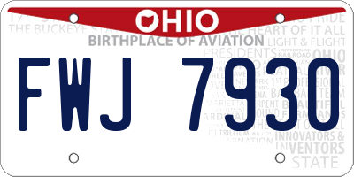 OH license plate FWJ7930
