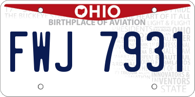 OH license plate FWJ7931