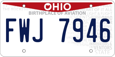 OH license plate FWJ7946
