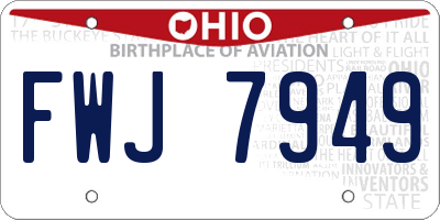 OH license plate FWJ7949