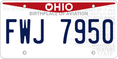 OH license plate FWJ7950