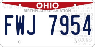 OH license plate FWJ7954
