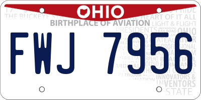 OH license plate FWJ7956