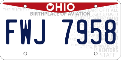 OH license plate FWJ7958