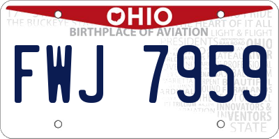 OH license plate FWJ7959