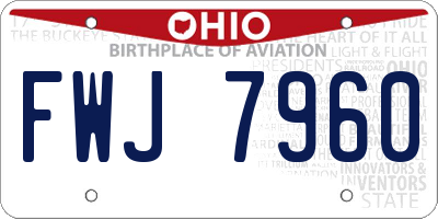 OH license plate FWJ7960
