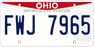 OH license plate FWJ7965