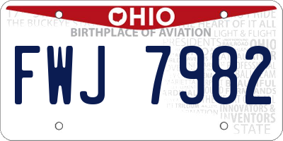 OH license plate FWJ7982