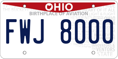 OH license plate FWJ8000