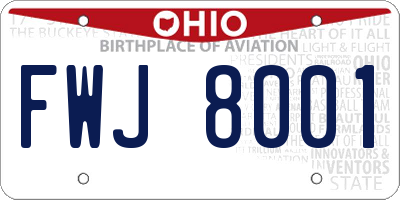 OH license plate FWJ8001