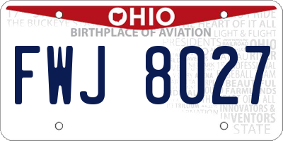 OH license plate FWJ8027