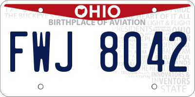 OH license plate FWJ8042