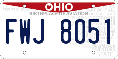 OH license plate FWJ8051