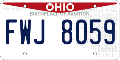 OH license plate FWJ8059