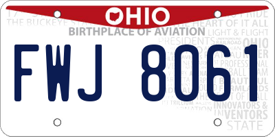 OH license plate FWJ8061