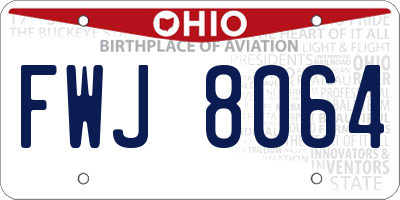 OH license plate FWJ8064