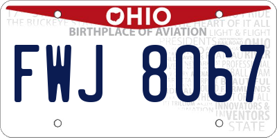 OH license plate FWJ8067