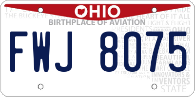 OH license plate FWJ8075