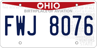 OH license plate FWJ8076