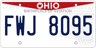 OH license plate FWJ8095