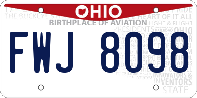OH license plate FWJ8098