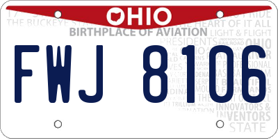 OH license plate FWJ8106