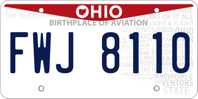 OH license plate FWJ8110