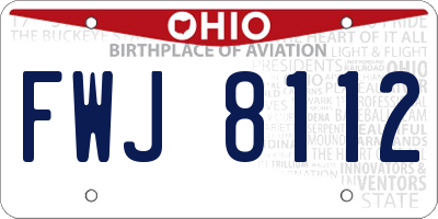 OH license plate FWJ8112