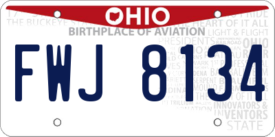 OH license plate FWJ8134