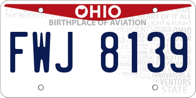 OH license plate FWJ8139