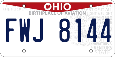 OH license plate FWJ8144